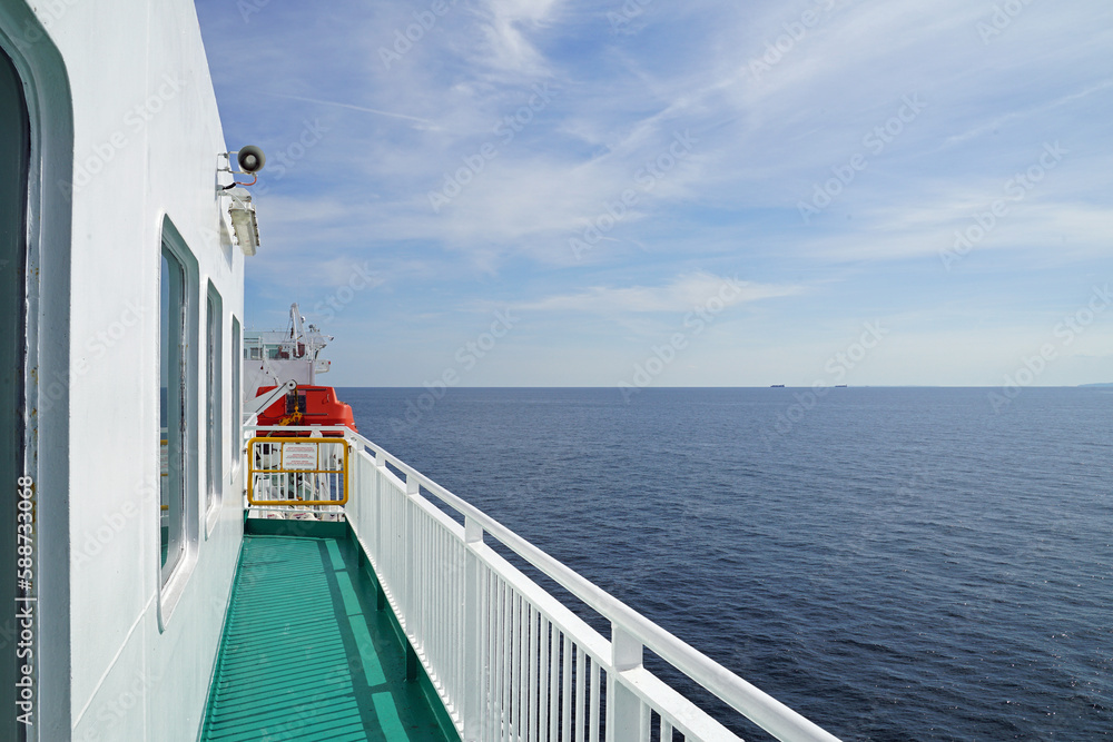 BALTIC SEA, AROUND BORNHOLM ISLAND - CIRCA JULY 2022: Ferry ship on the route Ystad - Swinoujscie.