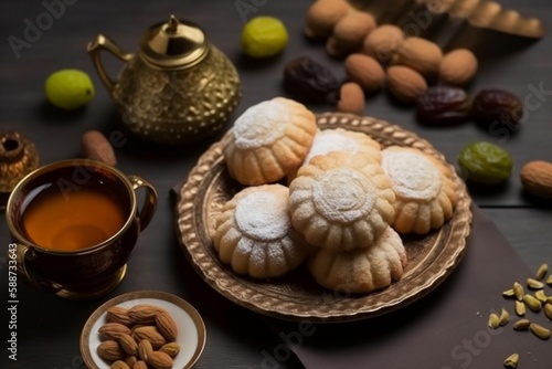 Desserts Eid al-Fitr, Eid al Adha Kahk (Eid Cookies) Arabic filled Pistachio or nut called Maamoul Cookies. Eid mubarak