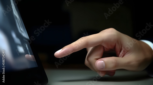 businessman finger hand touching screen technology generative ai