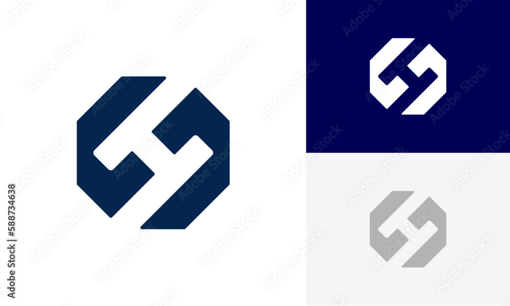 SH or HS letter logo initial design vector SH or HS letter logo initial design vector
