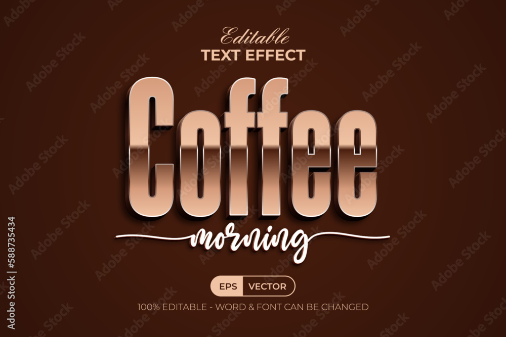 Gold Text Effect Coffee Morning Style Gold Text Effect Coffee Morning Style