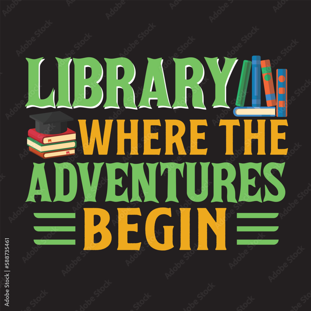 Obraz premium Librarian Typography T-shirt Design