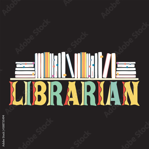 Librarian Typography T-shirt Design