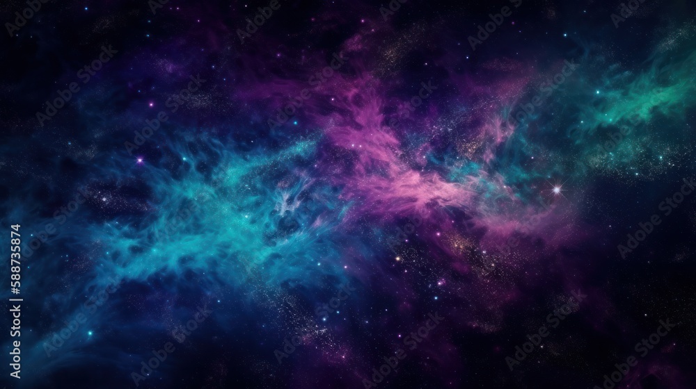 Illustration of a vibrant and star-filled deep space background created with Generative AI technology Illustration of a vibrant and star-filled deep space background created with Generative AI technology