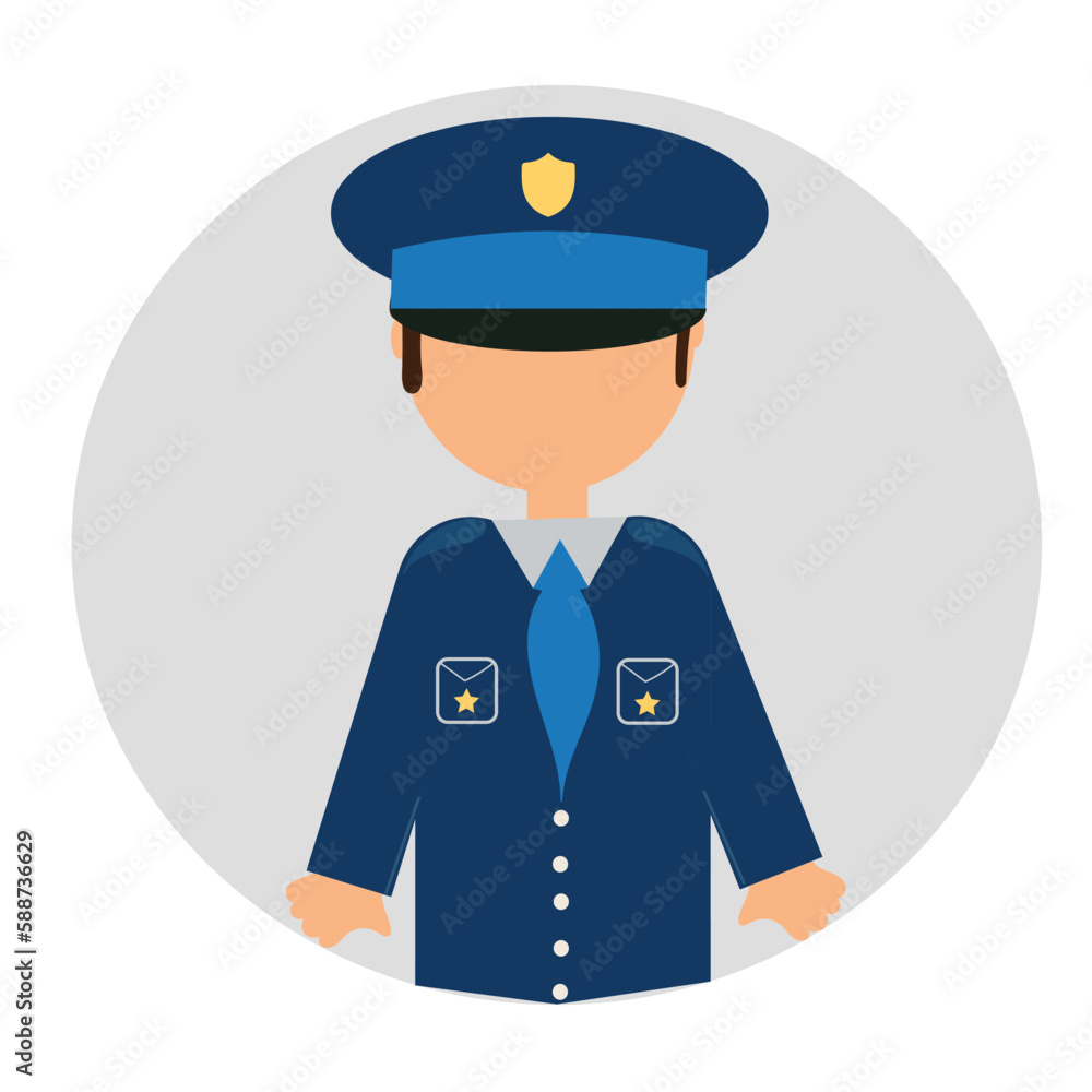 police man avatar vector illustration