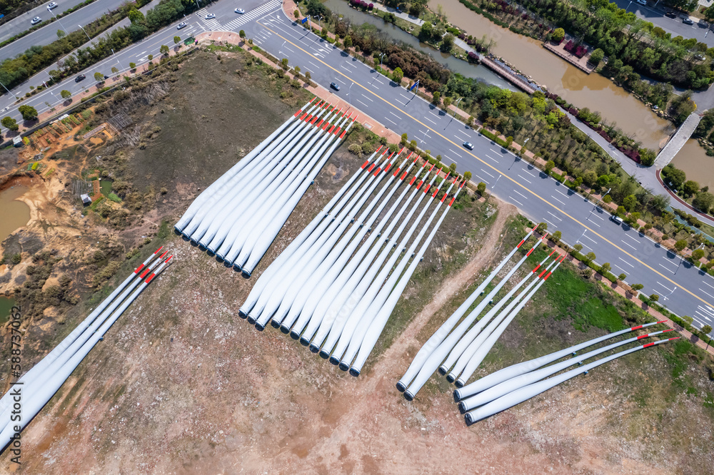 Obraz premium Factory-produced windmill wings