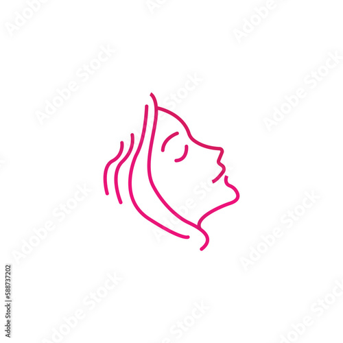 Woman beautiful face icon vector. EPS 10.
