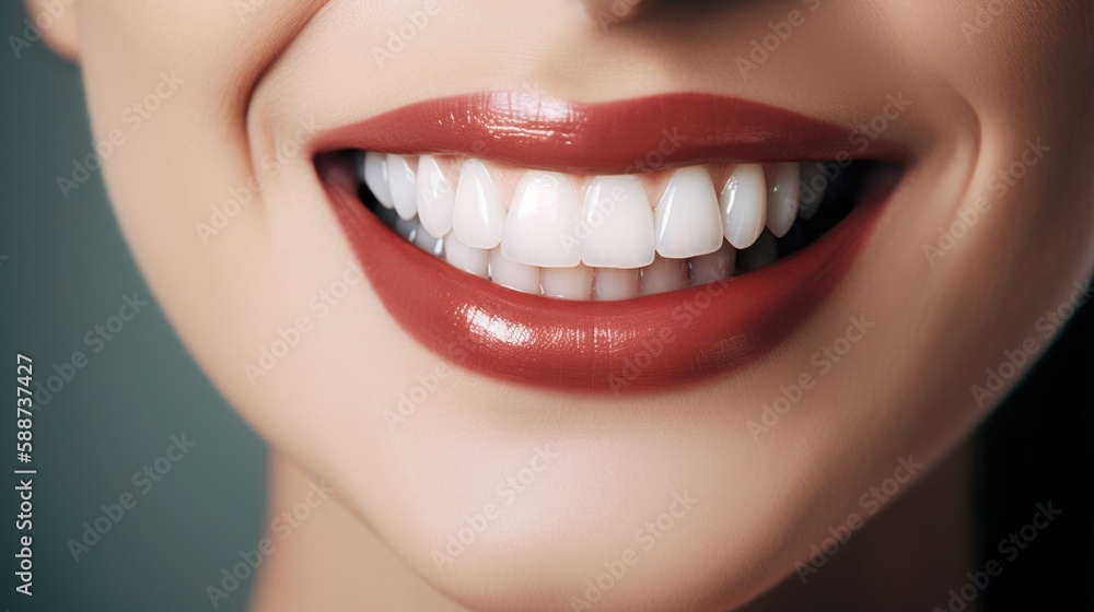 Close-Up Portrait of a Perfect Smile. Generative ai Close-Up Portrait of a Perfect Smile. Generative ai