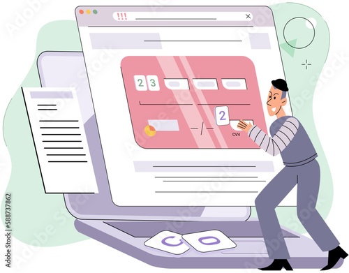 Hacker attack, fraud investigation, internet phishing attack. Fraud prevention. Internet user open scam email. Cyber criminal stealing privacy account and password, bank document and credit card