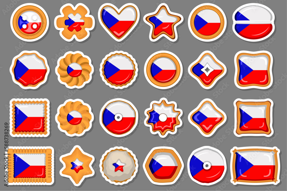 Homemade cookie with flag country Czech in tasty biscuit Homemade cookie with flag country Czech in tasty biscuit