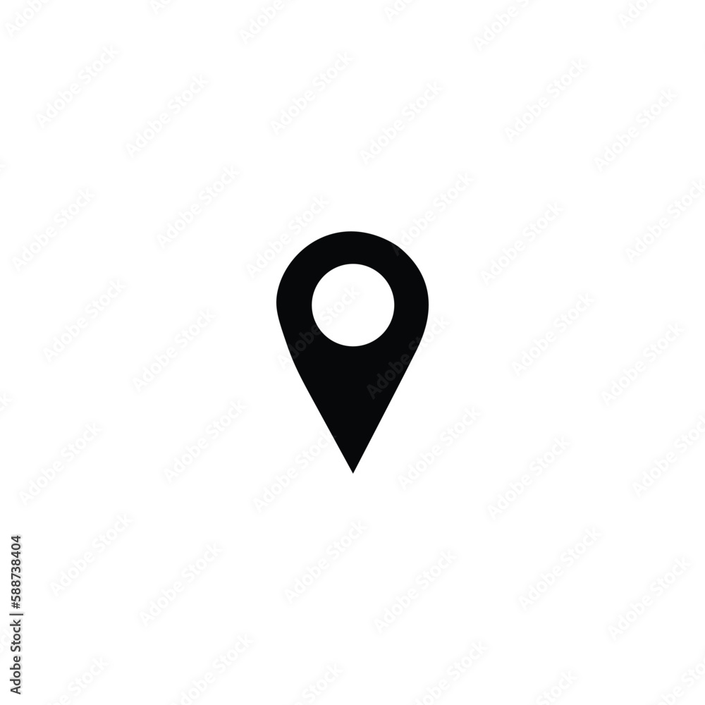 Black and white vector pinpoint icon isolated on white background. Pinpoint symbol, sign. Icon for website, gps navigator, apps, business card. Vector flat web icon. Black and white vector pinpoint icon isolated on white background. Pinpoint symbol, sign. Icon for website, gps navigator, apps, business card. Vector flat web icon.