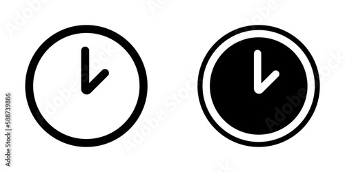 Clock vector line icon set. Business watch. Clock with different dial. photo