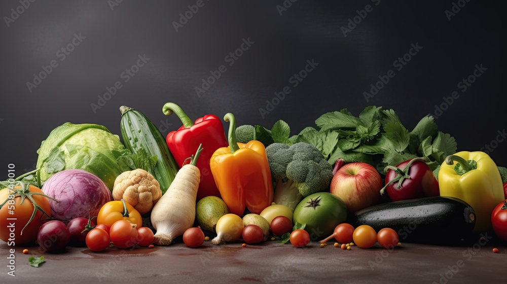 various vegetables on a table, broccoli, tomatoes, pepper, cucumber, cabbage, organic, generative AI various vegetables on a table, broccoli, tomatoes, pepper, cucumber, cabbage, organic, generative AI