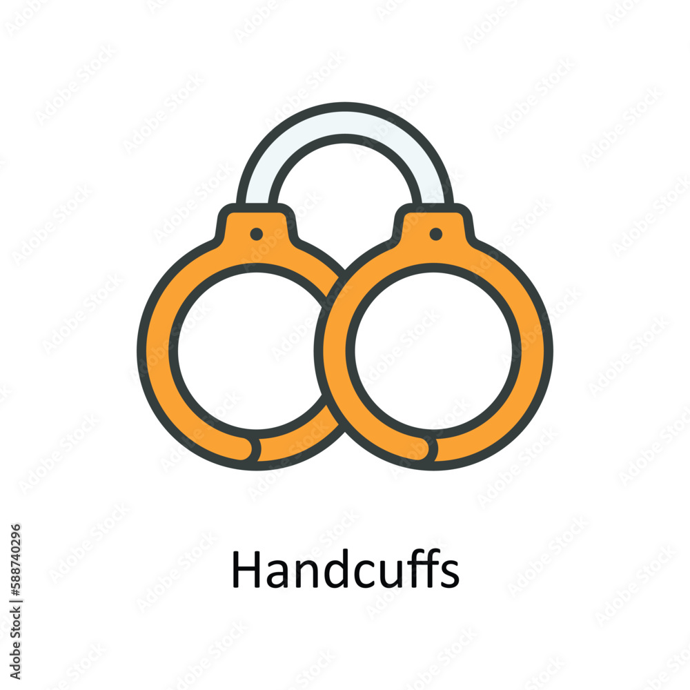 Handcuffs Vector Fill outline Icons. Simple stock illustration stock Handcuffs Vector Fill outline Icons. Simple stock illustration stock