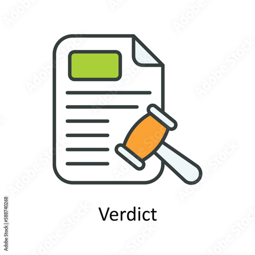 Verdict Vector Fill outline Icons. Simple stock illustration stock