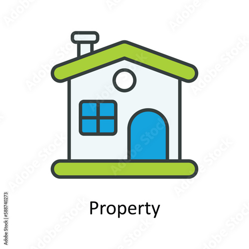 Property Vector Fill outline Icons. Simple stock illustration stock