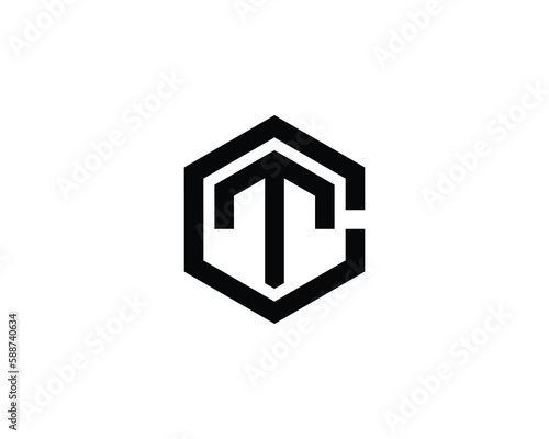 CT TC logo design vector template