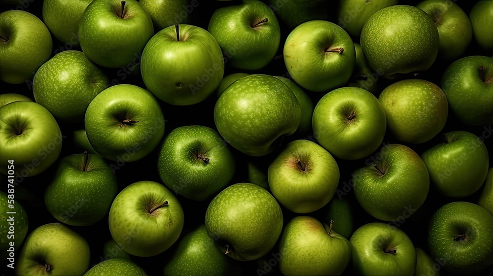 green apples background created with Generative AI technology green apples background created with Generative AI technology