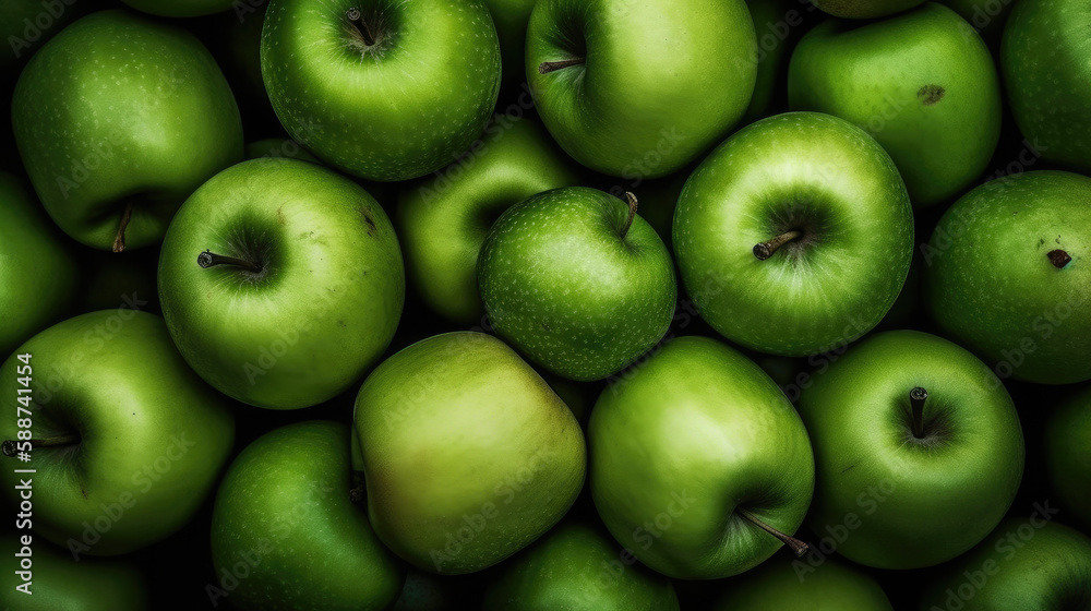 green apples background created with Generative AI technology green apples background created with Generative AI technology