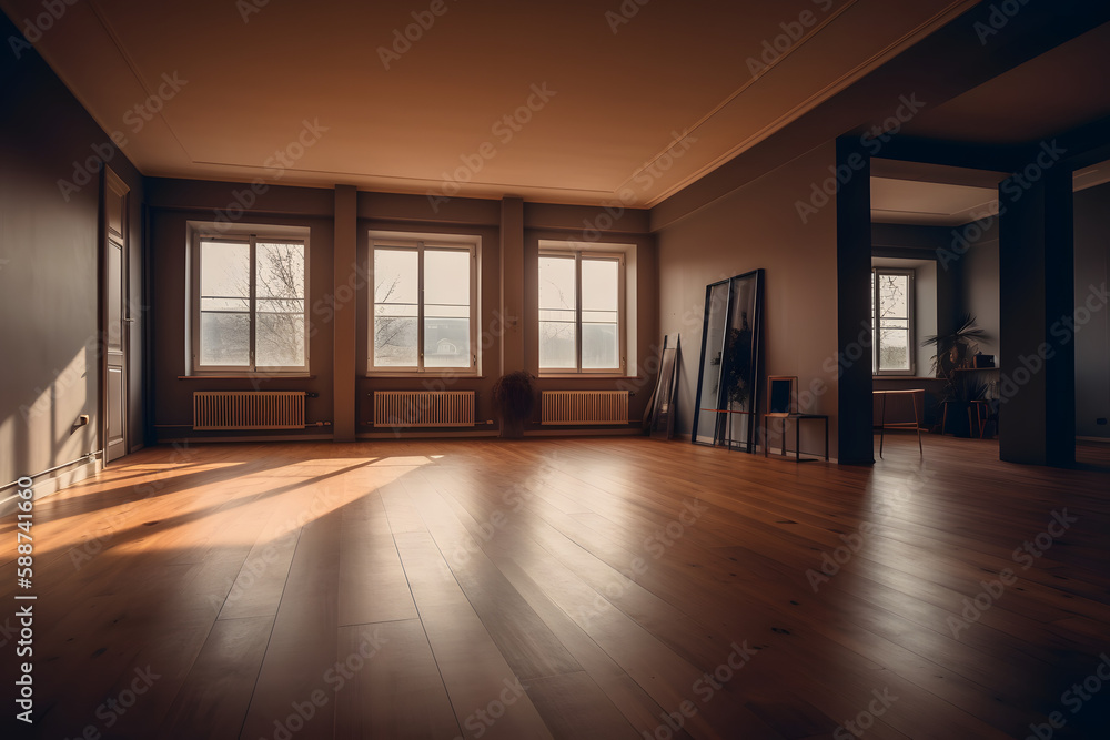 Obraz premium A large empty room. Generative AI