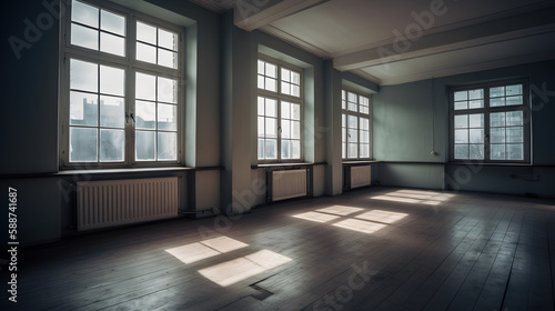 Wallpaper Mural A empty room. Generative AI Torontodigital.ca