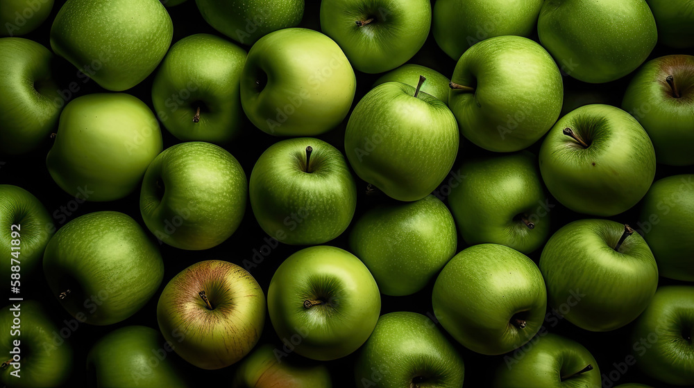 green apples background created with Generative AI technology green apples background created with Generative AI technology