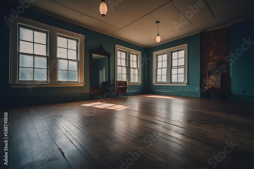 A empty room. Generative AI photo