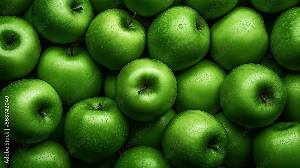 green apples background created with Generative AI technology green apples background created with Generative AI technology