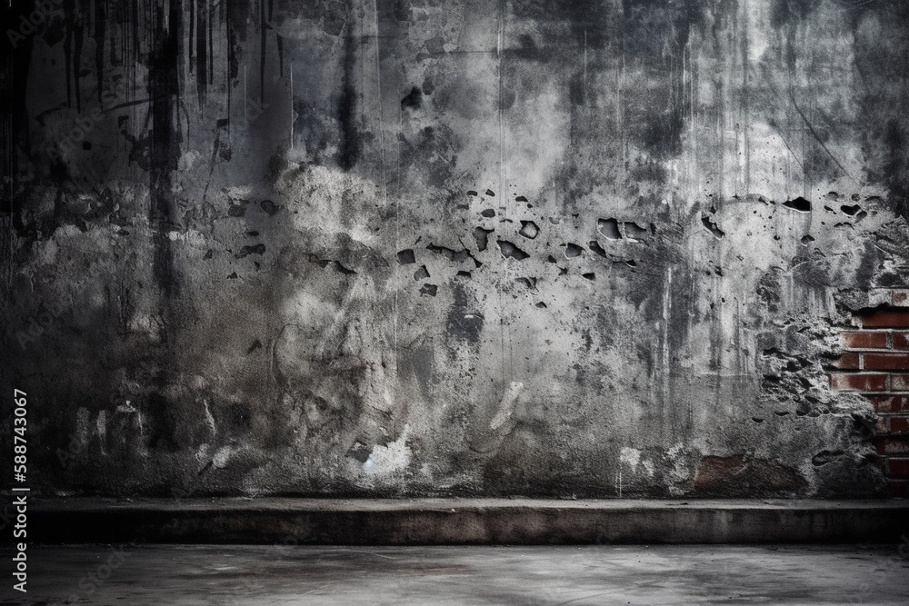 Concrete cement wall background wallpaper. Gray grunge stone surface texture. Ai generated