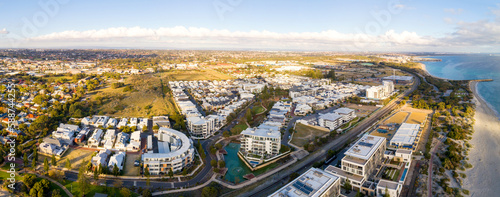 aerial view of the waterfront city life, south Fremantle, Perth, Western Australia, Australia, Ozeanien