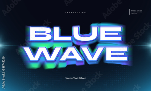 Blue Wave Text Effect photo