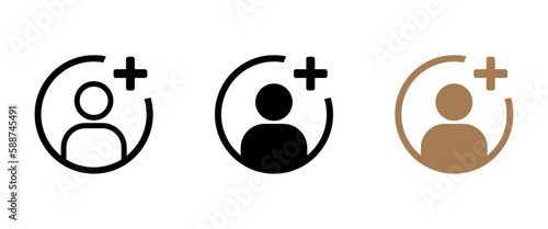 Add to friends vector icons set