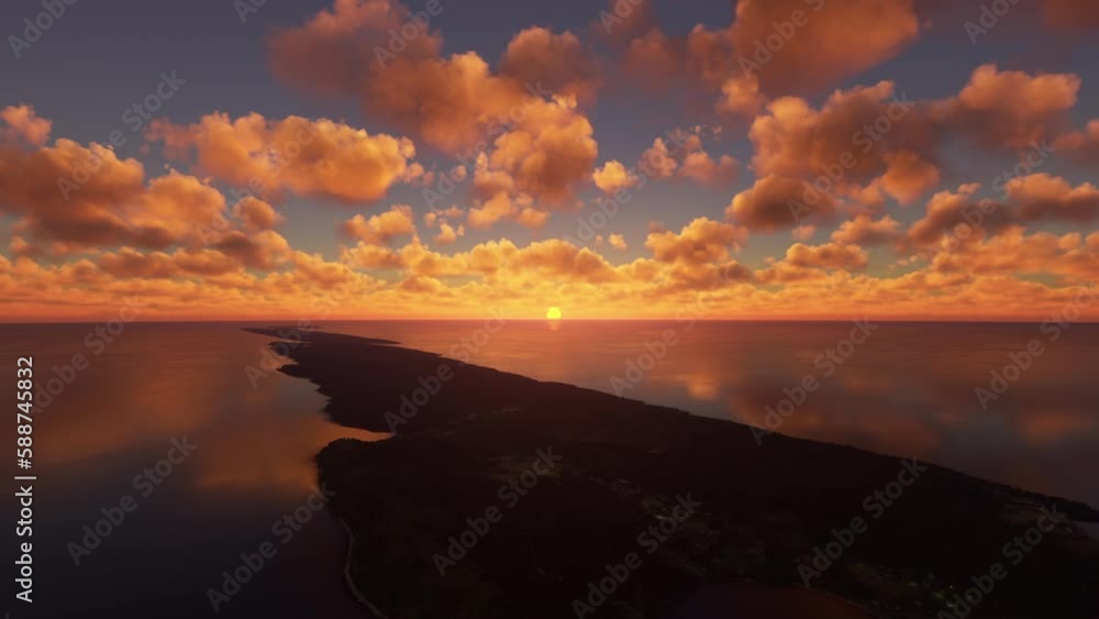 Sunset Aerial View of Bay of Fundy; Nova Scotia. Canada Sunset Aerial View of Bay of Fundy; Nova Scotia. Canada