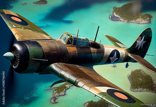 Leinwand Poster World War 2 era fighter plane