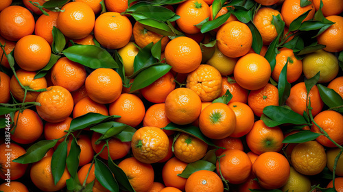 oranges on the market created with Generative AI technology
