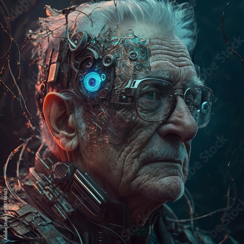 Generative AI, Generative, AI, AI old man futuristic