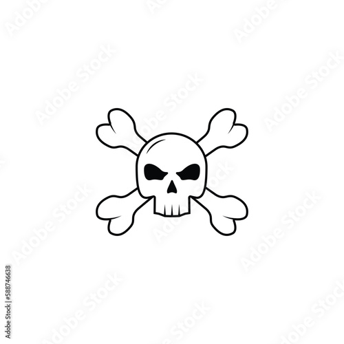Skull icon isolated vector graphics