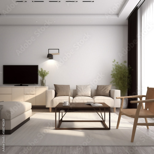 Aesthetic Living room Realestate Mockups, Generative AI