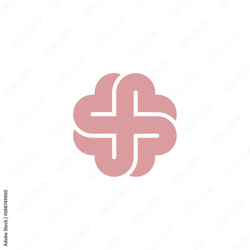 Fototapeta premium brain cross neurology psychiatry logo vector