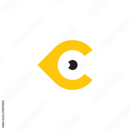 canary bird letter c logo vector