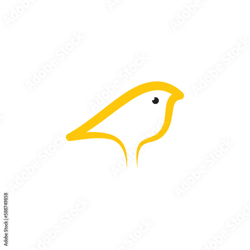 canary bird logo vector clipart