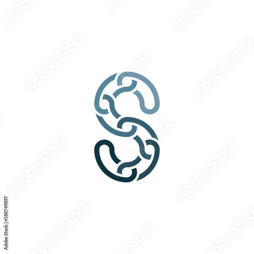 chain letter s link logo vector