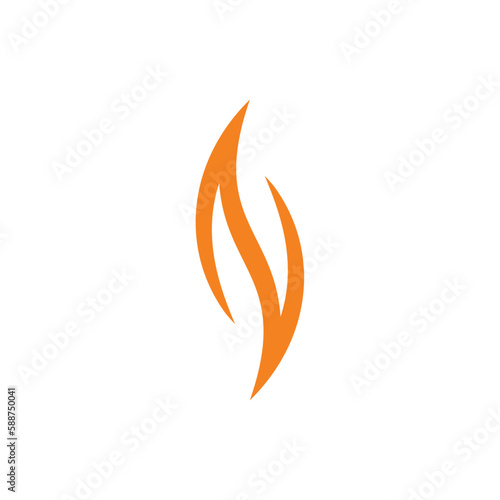 fire flame letter n logo vector