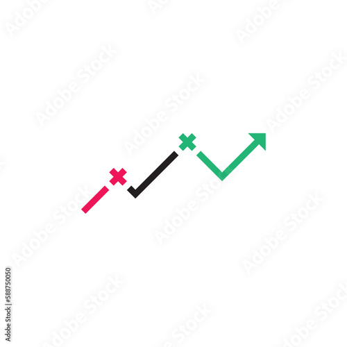 financial growth chart logo vector