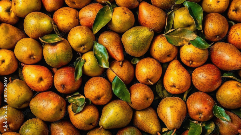 pears in a market created with Generative AI technology pears in a market created with Generative AI technology