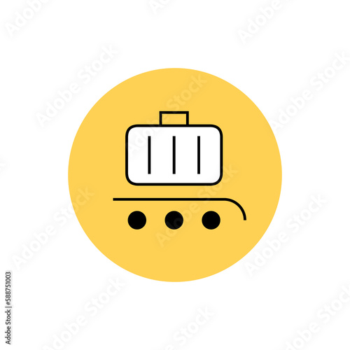 Baggage claim sign. Line coloured minimal style vector icon.