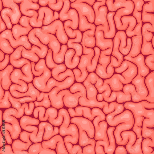 Brain tissues, surface creases seamless pattern