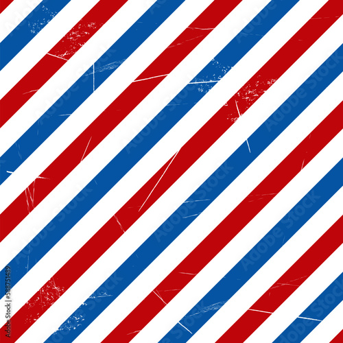 Grunge barber pattern with barbershop pole stripes