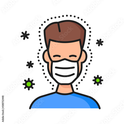 Allergy and respiratory viruses color icon
