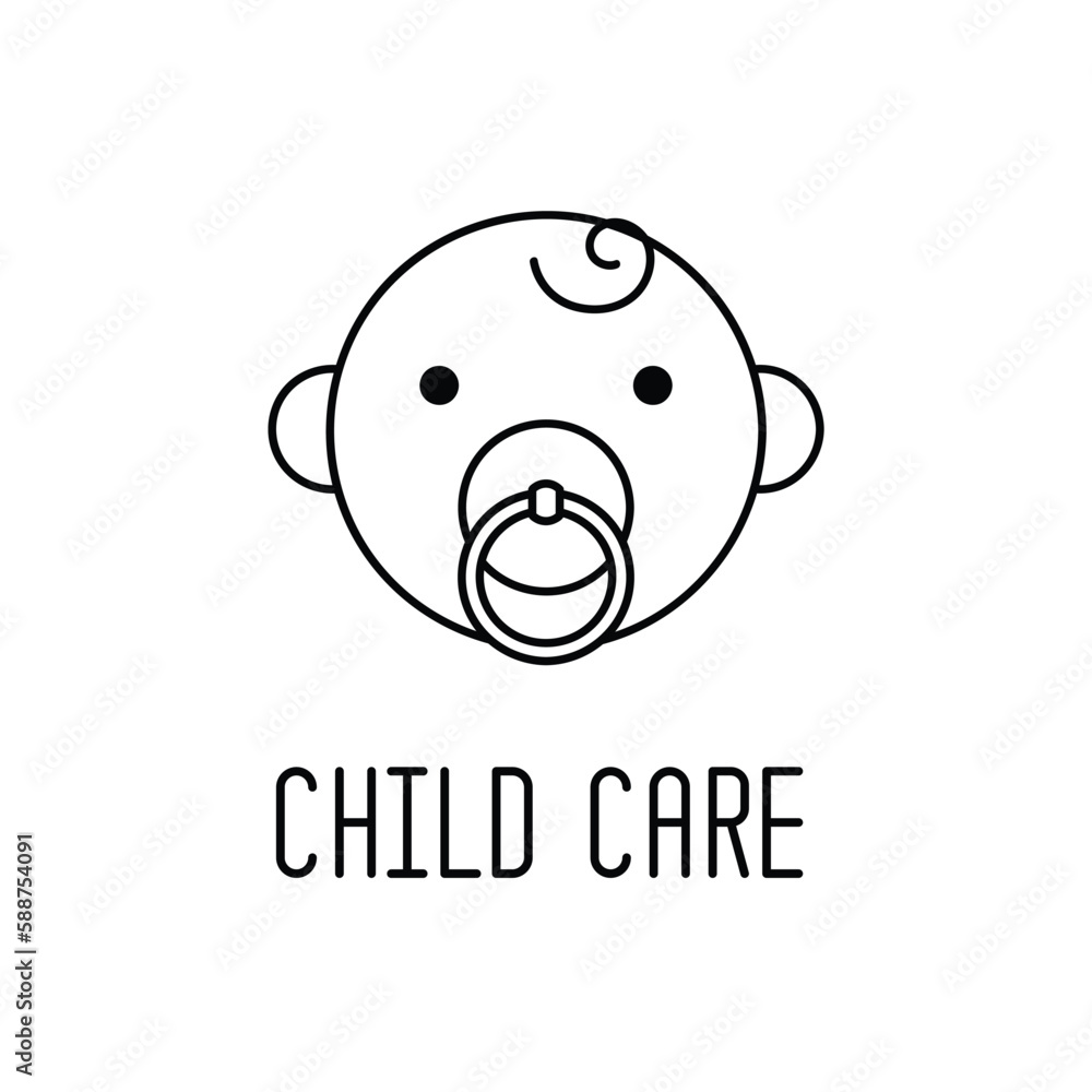 Cute cartoon baby sucking a pacifier line icon, outline vector sign, linear style pictogram isolated on white. Symbol, logo illustration. Cute cartoon baby sucking a pacifier line icon, outline vector sign, linear style pictogram isolated on white. Symbol, logo illustration.